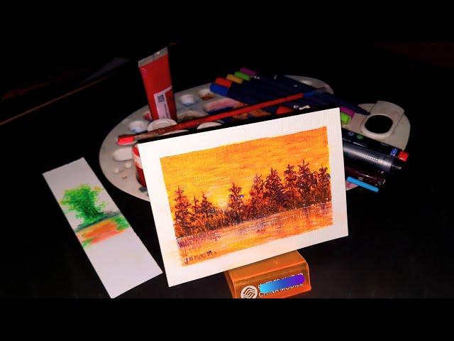 Easy sunset painting with poster colours | picArt studio