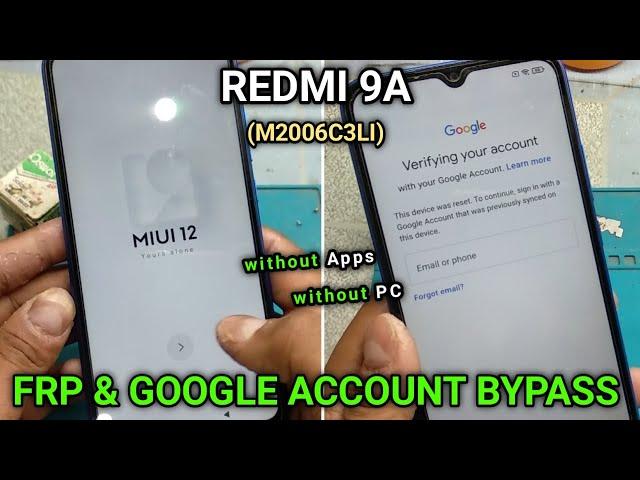 redmi 9a frp bypass | redmi 9a google account bypass | Mi 9a google id remove| miui 12 google bypass