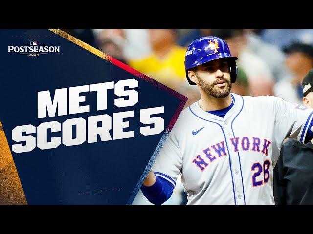 The Mets SCORE FIVE TIMES in the 5th inning to pull ahead of the Brewers!