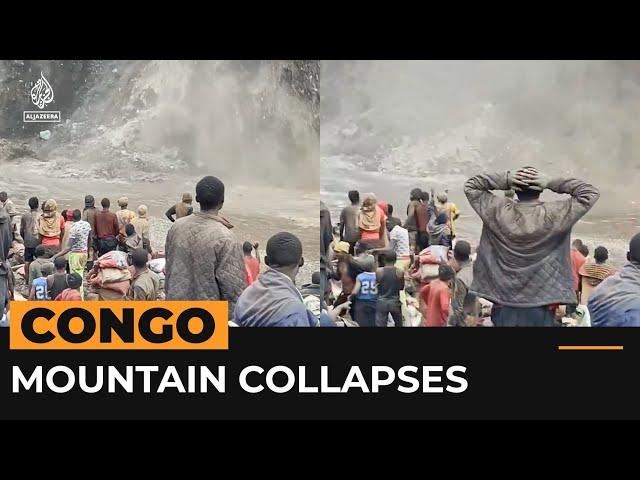 Mountain collapses in DR Congo revealing tonnes of copper | AJ#shorts