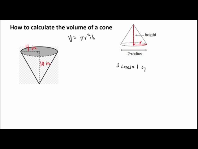 How to calculate the volume of a cone