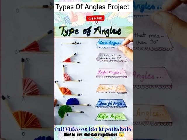 Types of angles Project/ Mathematics Project Idea #shorts #mathematics #project #viral