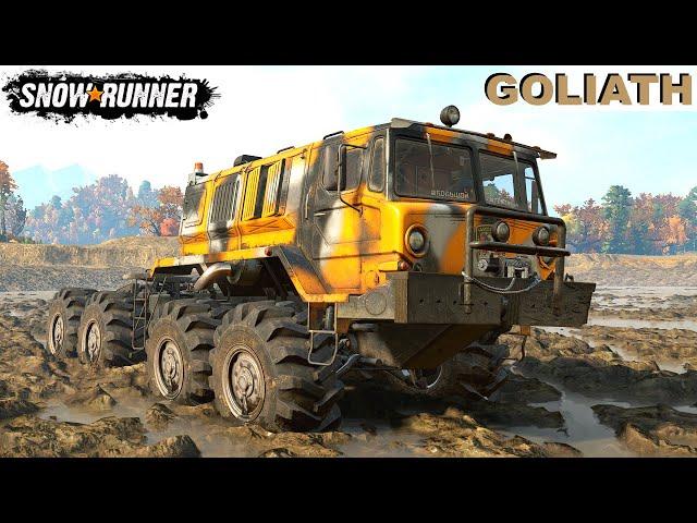 SnowRunner - GOLIATH Truck Driving Through Mud And Swamp