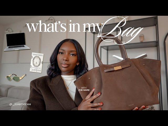 WHAT'S IN MY WORK BAG | DeMellier London Suede Bag