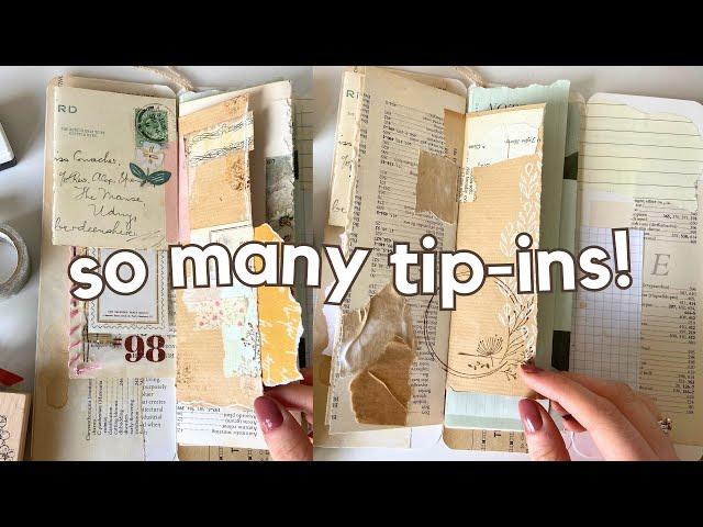 Textured backgrounds & tip-ins in my junk journal 