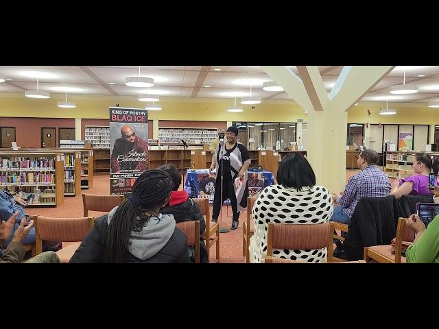QUEEN OF POETRY PIZAZZ LIVE @ CALUMET CITY PUBLIC LIBRARY 4 NATIONAL POETRY MONTH HOSTED BY BLAQ ICE