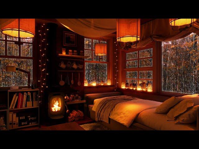 Relax in a hideout where you can feel the deepening fall | window rain sound