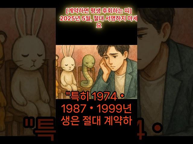 [계약하면 평생 후회하는 띠] 2025년 5월, 절대 서명하지 마세요