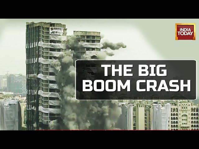 Noida Supertech Twin Towers Demolished Video: Supertech Noida Twin Towers Razed To Dust In 9 Seconds