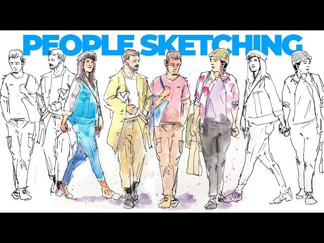 3 tips to improve your PEOPLE SKETCHING (fast urban sketching techniques)