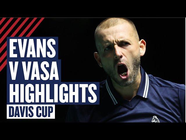 Highlights - Dan Evans v Eero Vasa | Great Britain v Finland - Davis Cup  2024 | LTA