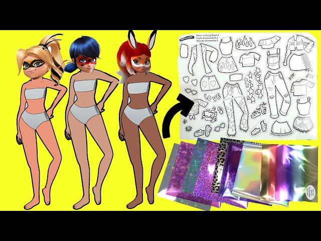 Miraculous Ladybug DIY Paper Doll Fashions for Rena Rouge, Queen Bee, and Ladybug! Inkfluencer Style