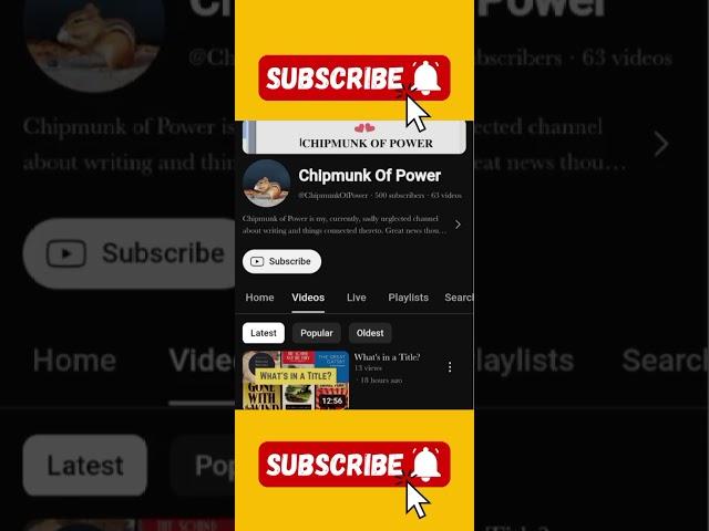 Chipmunk Of Power Authortube Writertube #writer #writing