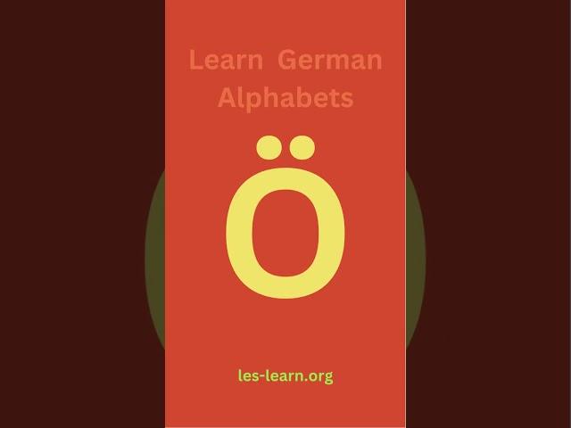 learn german alphabet pronunciation Ö