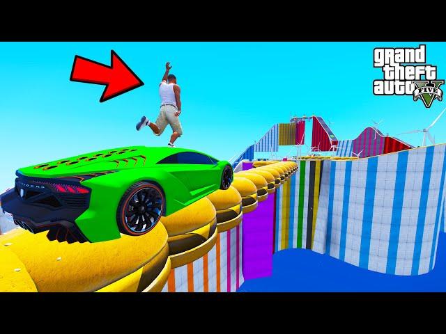 FRANKLIN TRIED BURGER BRIDGE PARKOUR RAMP CHALLENGE IN GTA 5 | SHINCHAN and CHOP