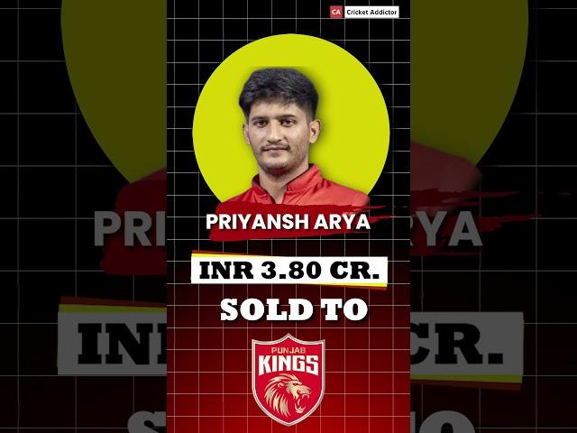 "Young Talent Priyansh Arya Sold to PBKS for ₹3.80 Crores in IPL 2025!"#iplmegaauction