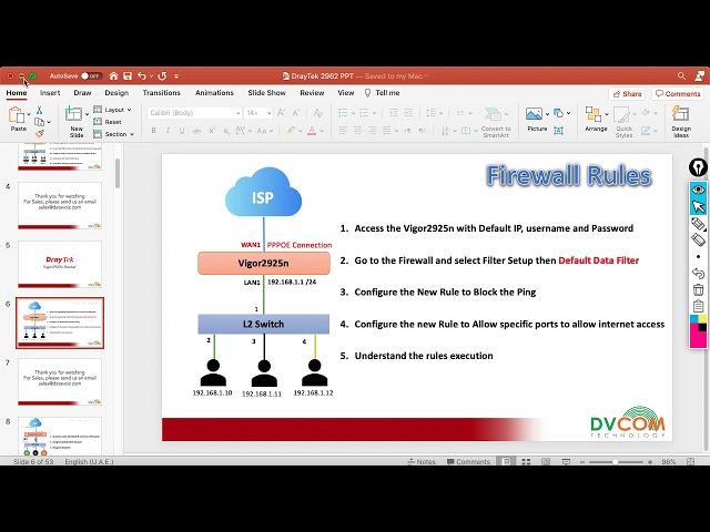 DrayTek Firewall Rules Configuration