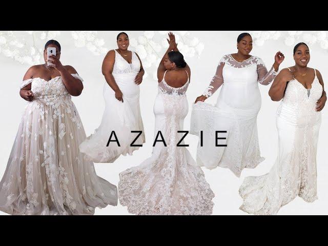 ONLINE WEDDING DRESS HAUL | PLUS SIZE TRY ON | UNDER $500! AZAZIE 2021