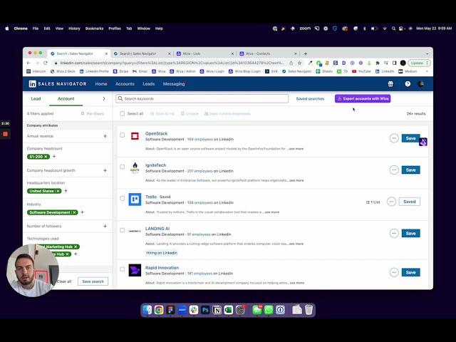How to Export Accounts from LinkedIn Sales Navigator with Wiza