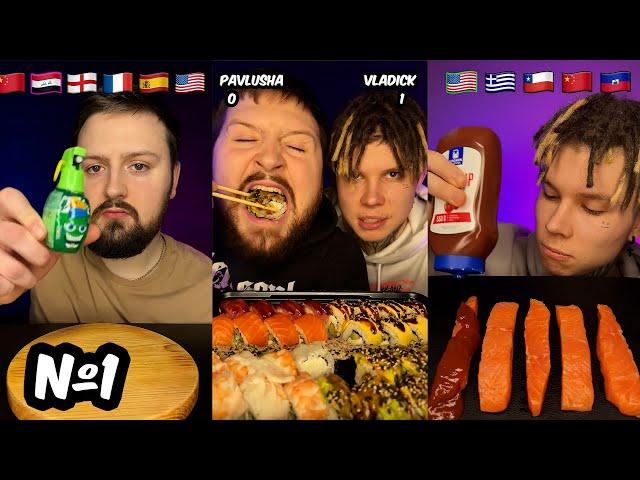 The Best Food Sketches from Sushi Monsters #1 | MUKBANG | EATING | ASMR 