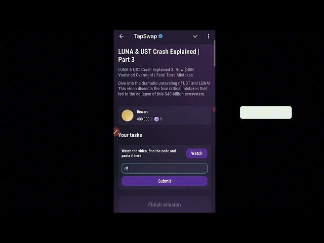 LUNA & UST Crash Explained | Part 3 | TapSwap Code Today