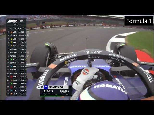 Franco Colapinto (onboard) Silverstone 2024 - Debut fin de semana oficial de F1