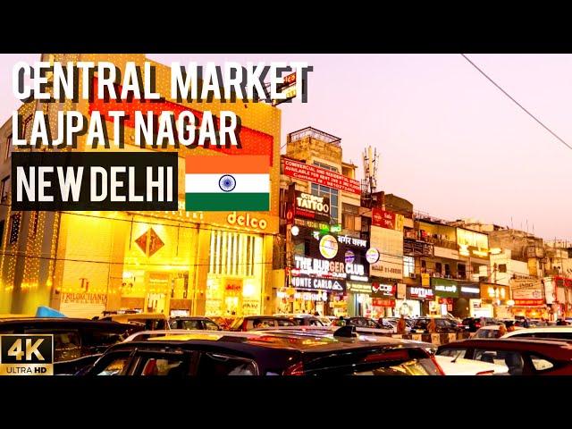 Walking And Exploring- Central Market Lajpat Nagar New Delhi India  4K HDR Walking Tour Video