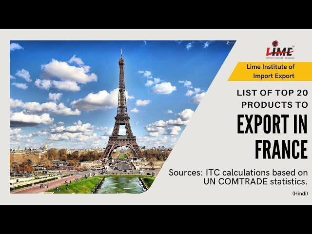 Top 20 Products to Export in France from India | Best Opportunities in Exports | Lime Institute