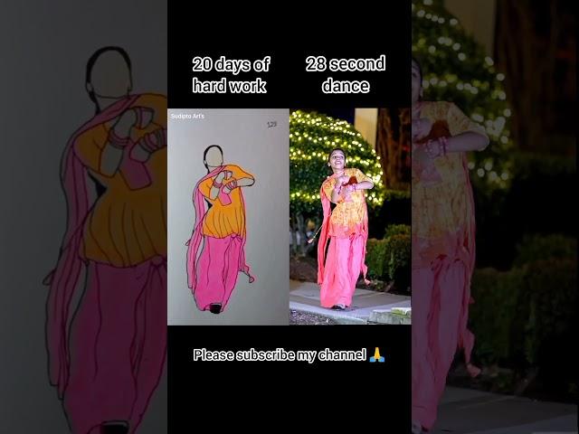 Gulabi sharara Artist Version. Original video by@nainikathanaya #sudipto_arts #flipbook #trending