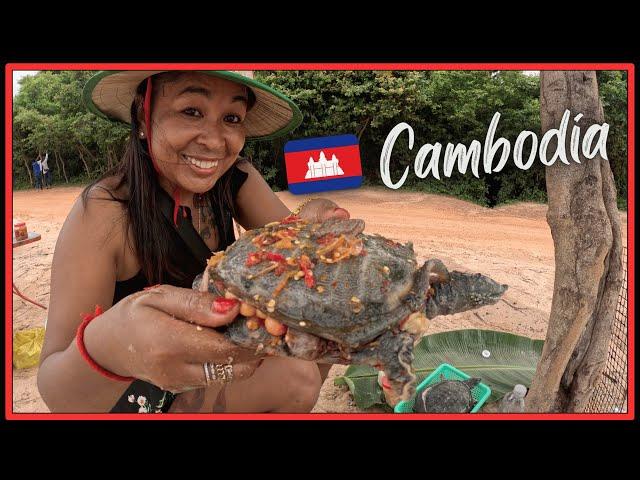 American Tries Eating Turtle In Rural Cambodia Village