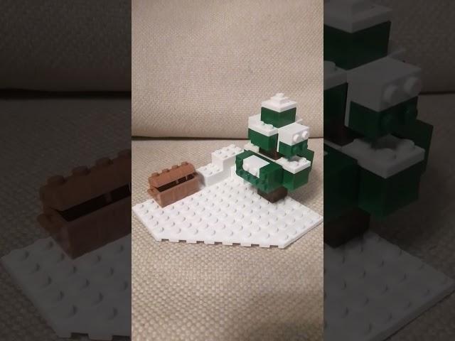 Самоделка из LEGO по MINECRAFT. Заснеженная Тайга