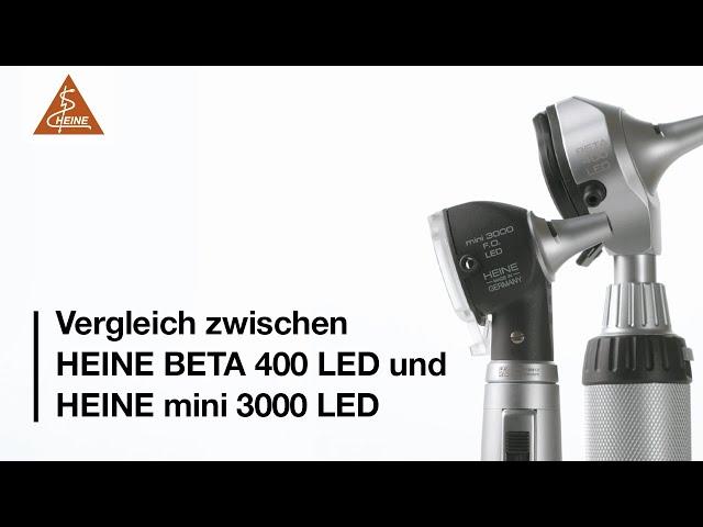 Vergleich HEINE BETA 400 LED F.O. Otoskop versus mini 3000 LED F.O.