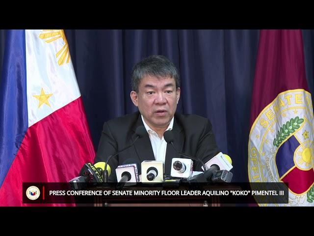 Press Conference of Senate Minority Floor Leader Aquilino "Koko" Pimentel III (October 21, 2024)