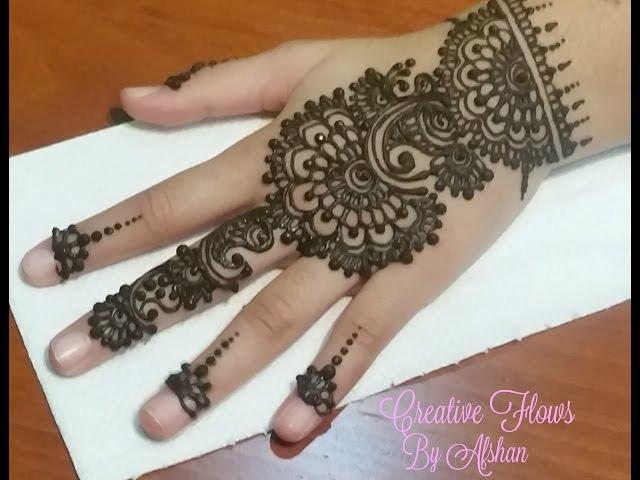 Stylish And Easy Henna Mehndi Design For Hands By CreativeFlows