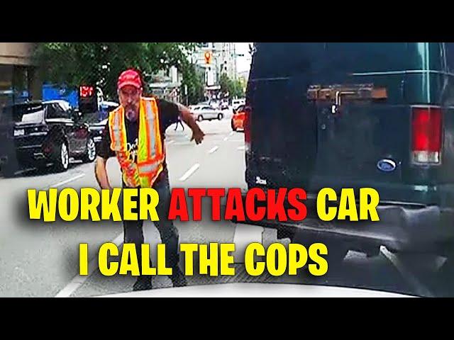 ROAD RAGER ATTACKS CAR I CALL THE COPS | Brake Check, Idiot Driver USA & Canada Driving fails 2024