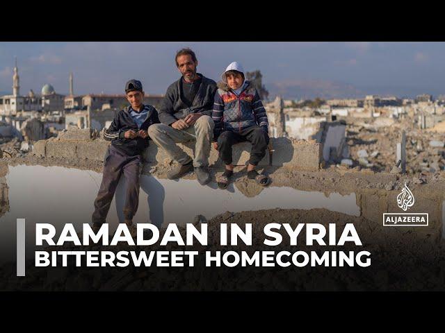 Returning Syrians observe Ramadan amidst the ruins of their home