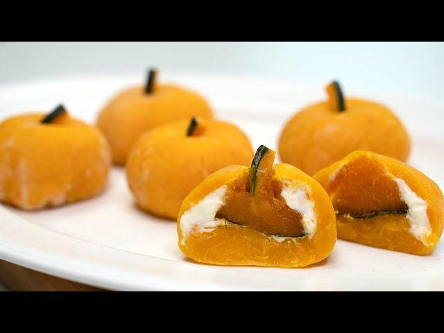 엄마도 인정한 단호박 크림치즈 찹쌀떡 ㅣ Sweet Pumpkin Cream Cheese chapssaltteok ,glutinous rice cake, mochi