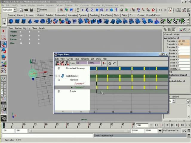 Maya animation - 06   Dope Sheet