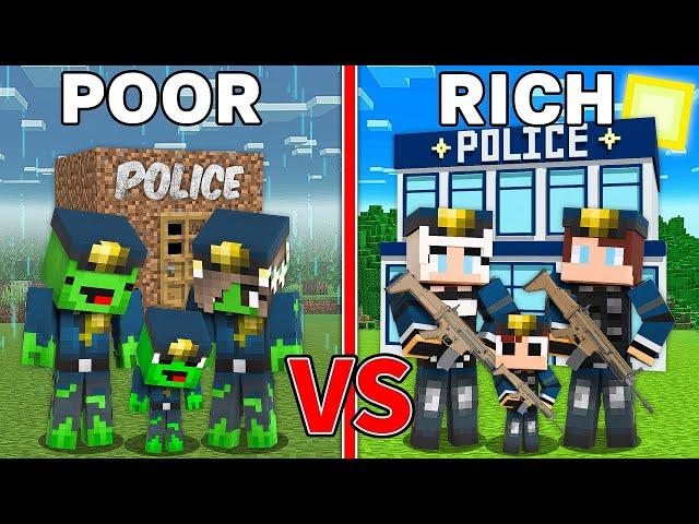 Mikey's POOR POLICE Family vs JJ's RICH POLICE Family - in Minecraft (Maizen)