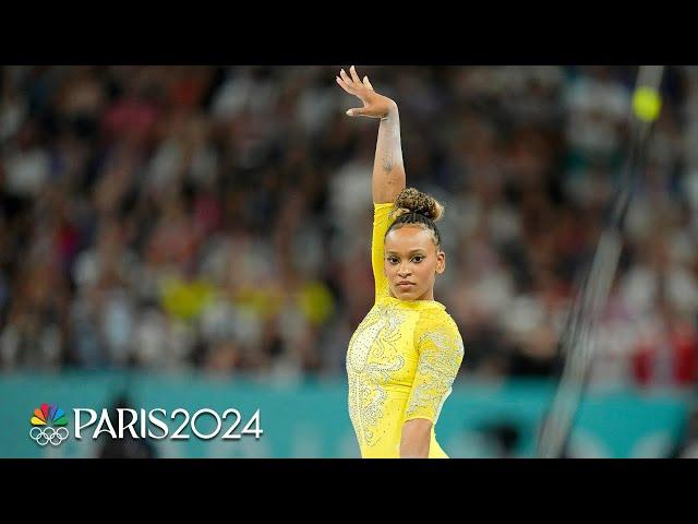 Rebeca Andrade SECURES SILVER with floor routine in women’s all-around | Paris Olympics | NBC Sports