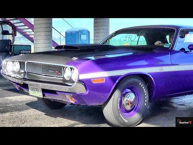 Which is FASTER ??  440 6 Pack Challenger or 426 Hemi Road Runner 1/4 Mile Drag Video - Road TestTV®