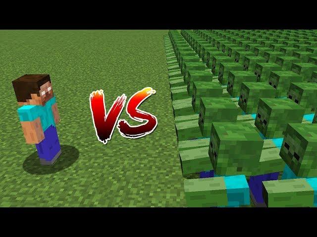 Minecraft Battle: NOOB vs PRO: HEROBRINE VS 10000 ZOMBIE CHALLENGE / Animation