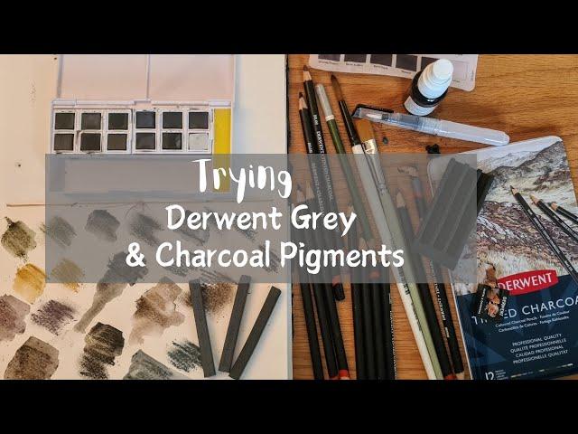 Trying Out Derwent Grey & Charcoal Pigments: Pan Paints, Sticks, and Pencils