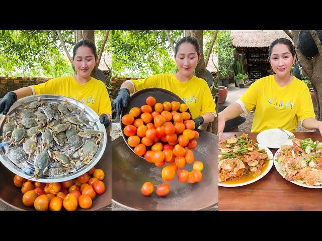 Fat Ocean Crab cooked by Mommy Chef Sros | Blue Crab Stir fry yummy | Cooking with Sros