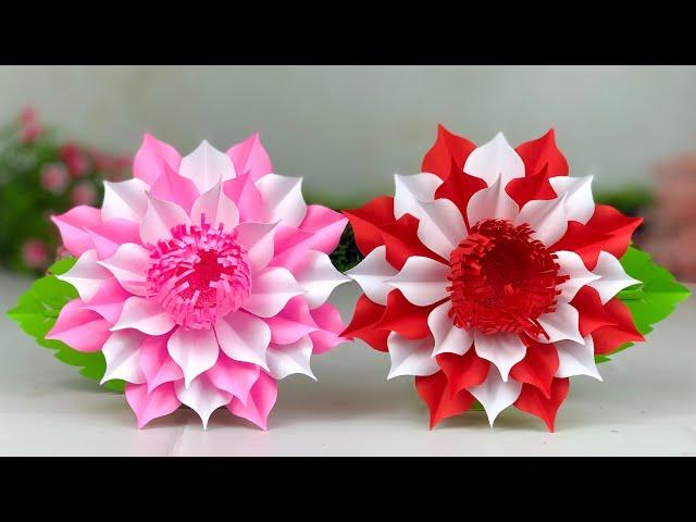 Beautiful Paper Flower Making | Paper Crafts For School | Home Decor | Paper Craft | DIY | Crafts