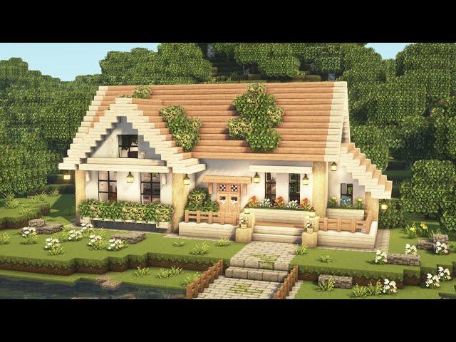 [Minecraft]  Aesthetic Cute House Tutorial / Mizuno's 16 Craft Resource Pack