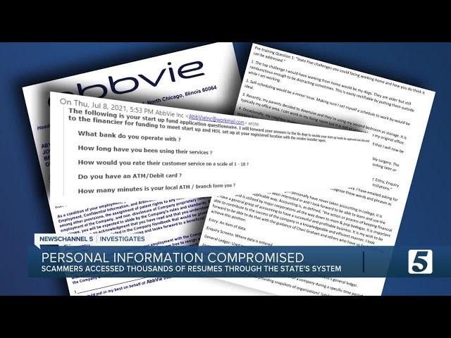 Scammers steal job seekers' personal info using TN state job site