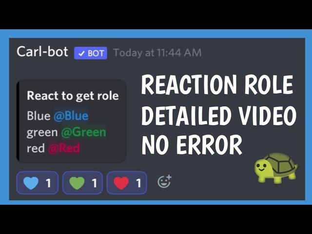 Reaction role discord | Carl bot | Discord help