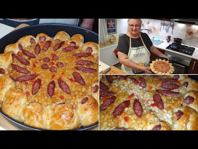 Pizza originală românească de la Bunica, cea mai bună pizza cu cârnat și fasole,best ever 