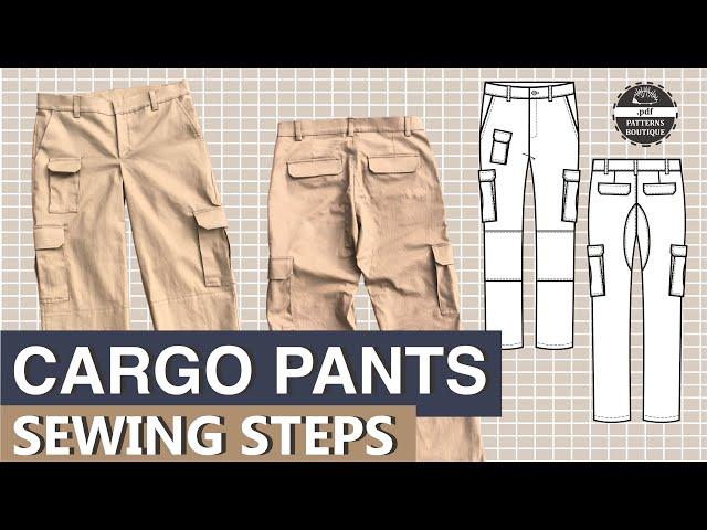 CARGO Pants for Men DIY - Complete Sewing Steps / PDF Patterns Boutique Sew Along